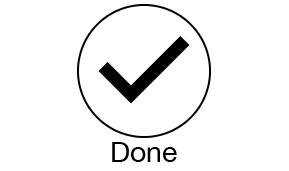 circled checkmark indicating: done